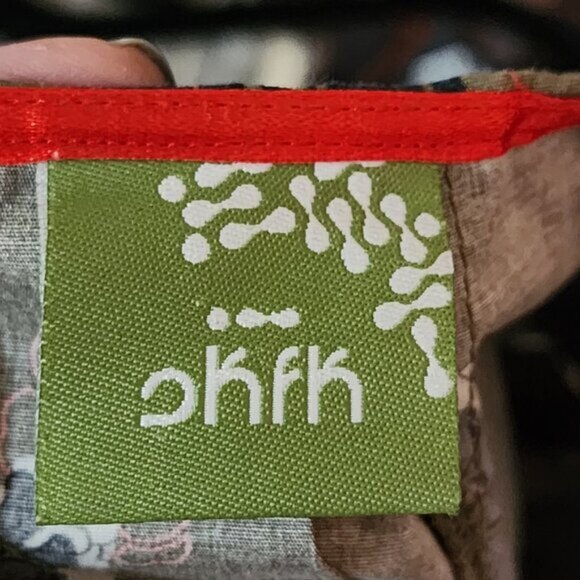 Skunkfunk Olive Green Floral Print Pleated Flowy Skirt Raw Hem Grunge - Picture 4 of 5